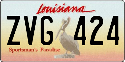 LA license plate ZVG424