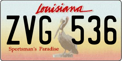 LA license plate ZVG536