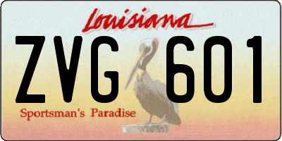 LA license plate ZVG601