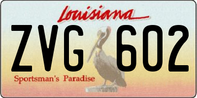 LA license plate ZVG602