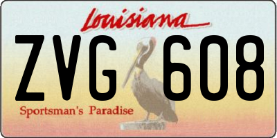 LA license plate ZVG608