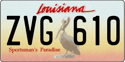 LA license plate ZVG610