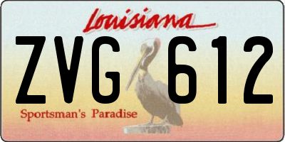 LA license plate ZVG612