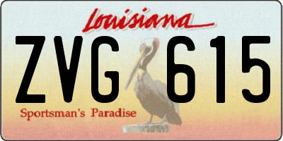 LA license plate ZVG615