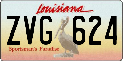 LA license plate ZVG624