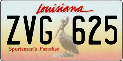 LA license plate ZVG625