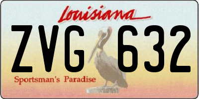 LA license plate ZVG632