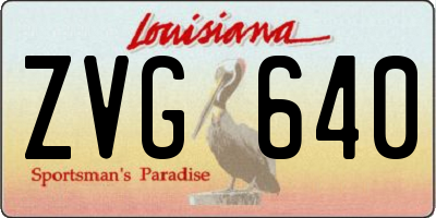 LA license plate ZVG640