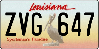 LA license plate ZVG647