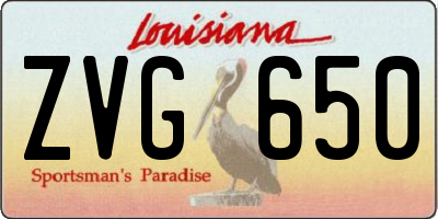 LA license plate ZVG650