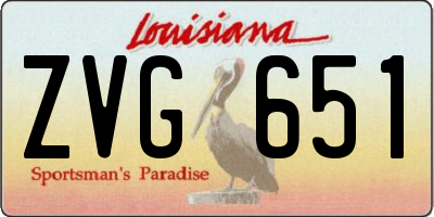 LA license plate ZVG651