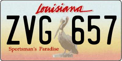 LA license plate ZVG657