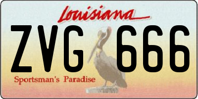 LA license plate ZVG666