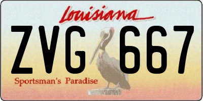 LA license plate ZVG667