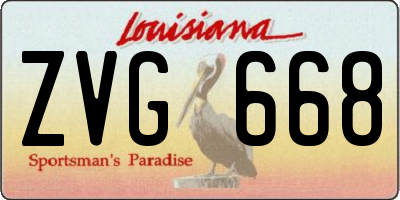 LA license plate ZVG668