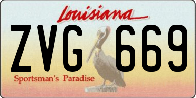 LA license plate ZVG669