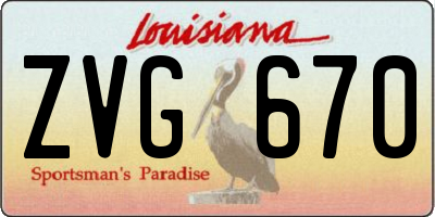 LA license plate ZVG670