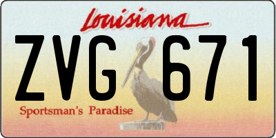 LA license plate ZVG671