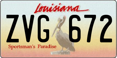 LA license plate ZVG672