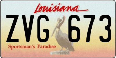 LA license plate ZVG673