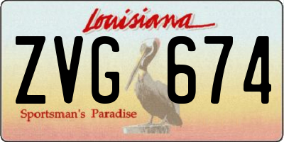 LA license plate ZVG674