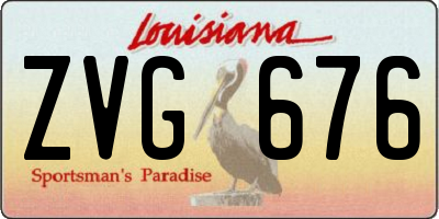 LA license plate ZVG676