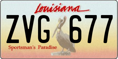 LA license plate ZVG677