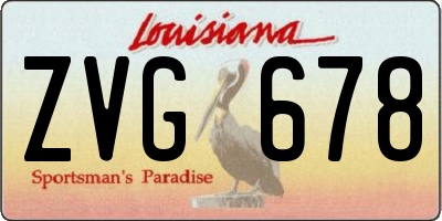 LA license plate ZVG678