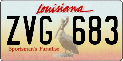 LA license plate ZVG683