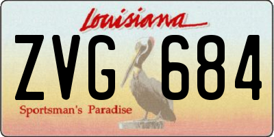 LA license plate ZVG684