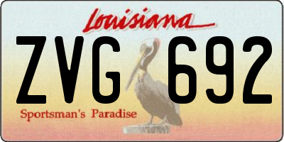 LA license plate ZVG692