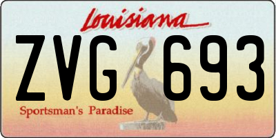 LA license plate ZVG693