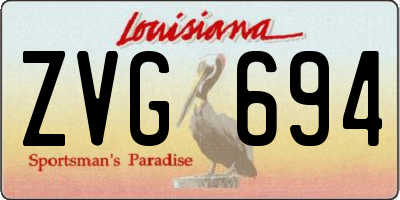 LA license plate ZVG694