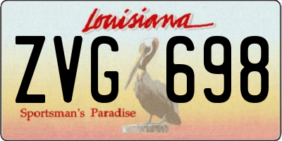 LA license plate ZVG698