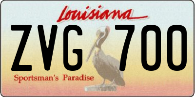 LA license plate ZVG700