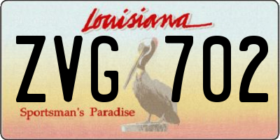 LA license plate ZVG702