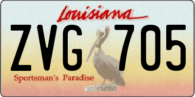 LA license plate ZVG705