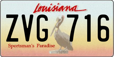 LA license plate ZVG716