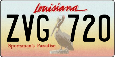 LA license plate ZVG720