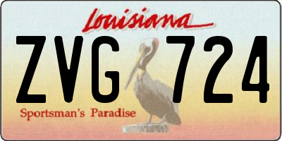 LA license plate ZVG724