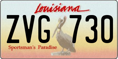 LA license plate ZVG730