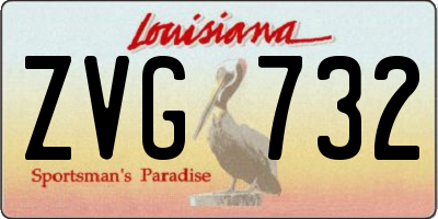 LA license plate ZVG732