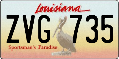 LA license plate ZVG735