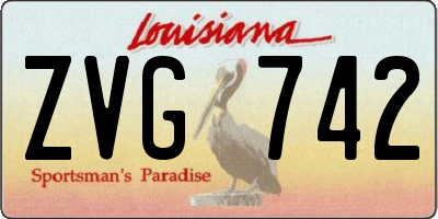 LA license plate ZVG742