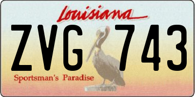 LA license plate ZVG743