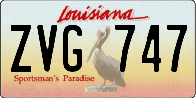 LA license plate ZVG747