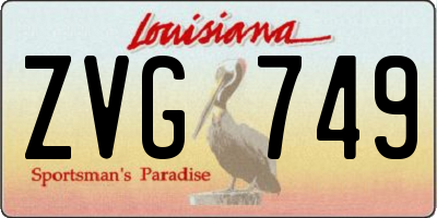 LA license plate ZVG749