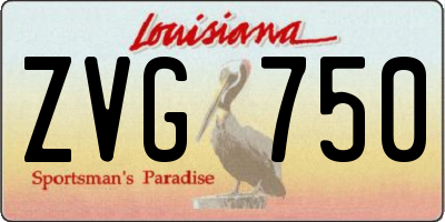 LA license plate ZVG750