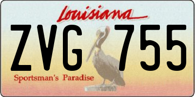 LA license plate ZVG755