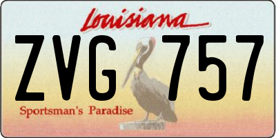 LA license plate ZVG757